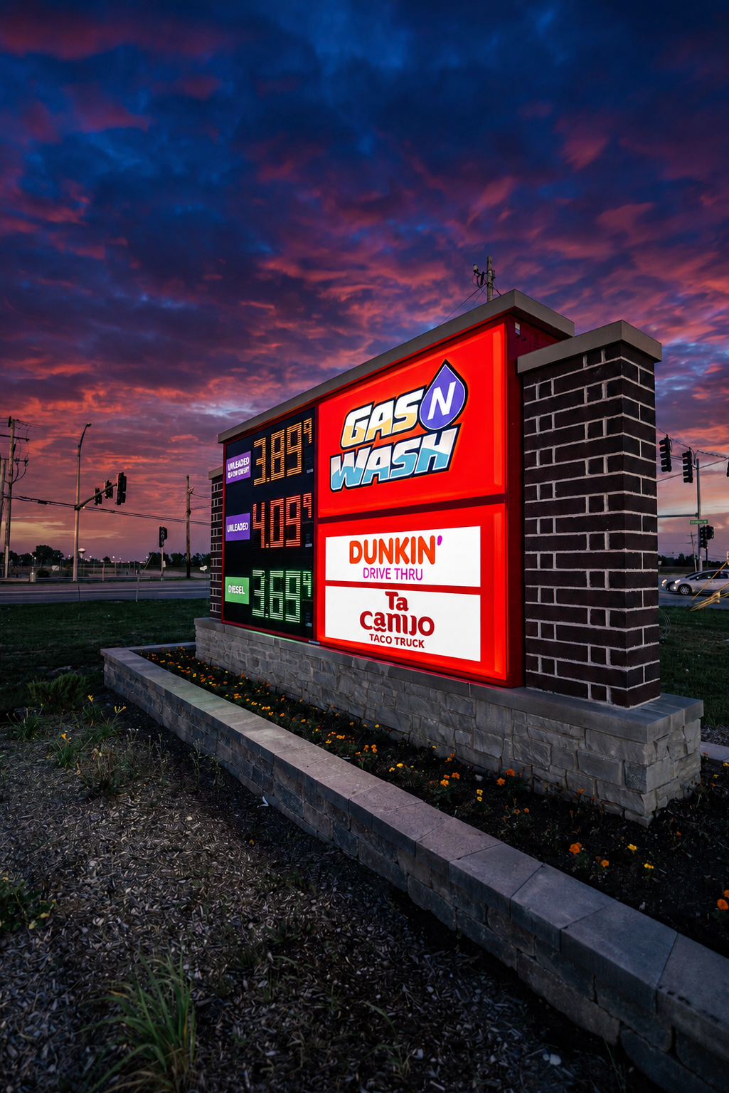 Ta Canijo Gas N Wash sign